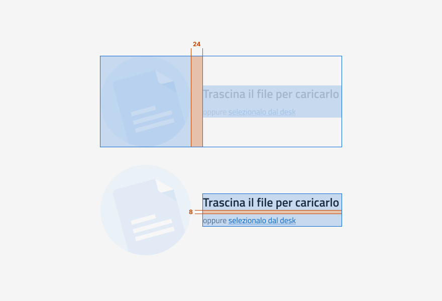 Specifiche di design di upload variante drag and drop